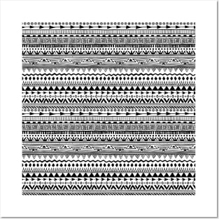 Black and white ethnic pattern Posters and Art